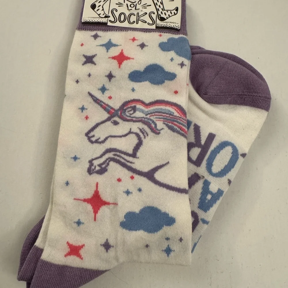 Unicorn and Stars Socks New Primitives by Kathy Ladies D14